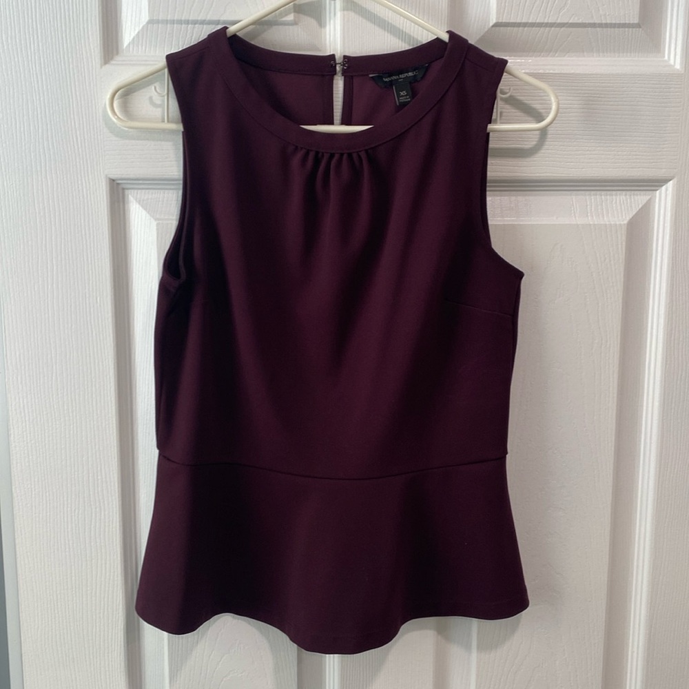 Banana Republic Sleeveless Peplum Top Plum